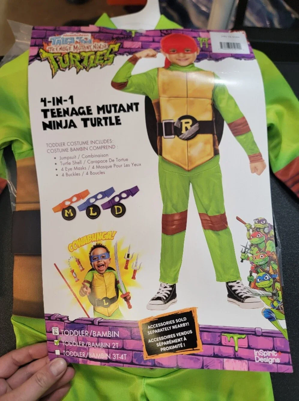 TMNT 4-in-1 Halloween Costume Sz 2T